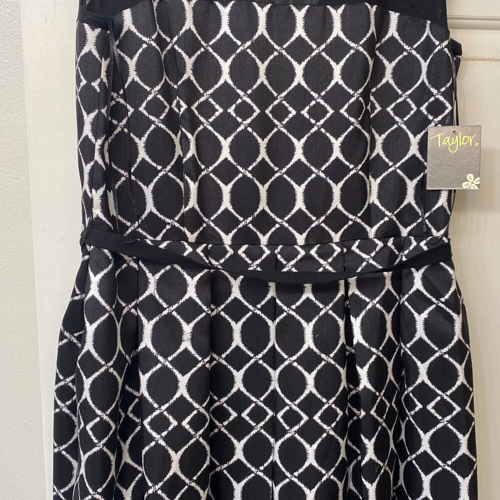 Taylor Black & White  A-Line Dress